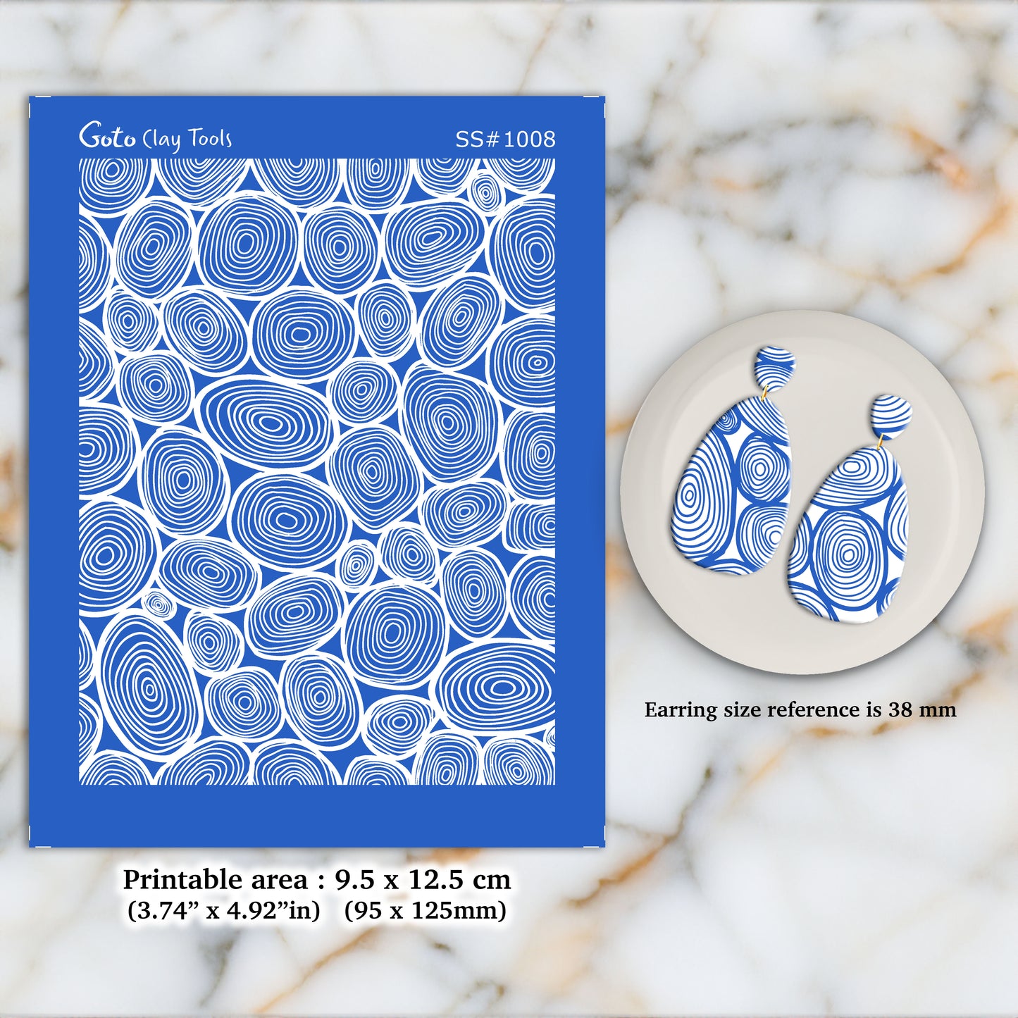 Circle contour Silkscreen for Polymer Clay Earring making, Clay Stencils, Clay Earring Silkscreen, Polymer Clay Supplies SS#1008