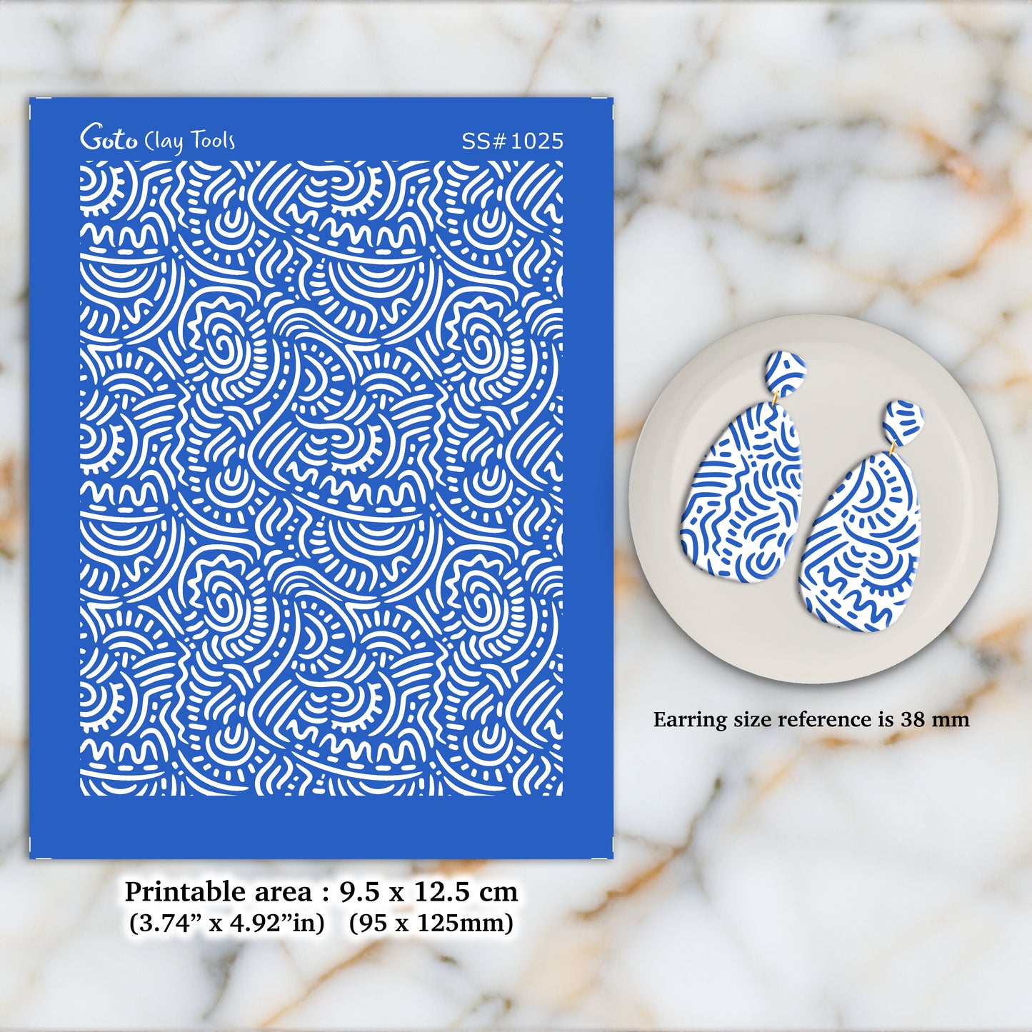 Abstract ethnic Silkscreen for Polymer Clay Earring making, Clay Stencils, Clay Earring Silkscreen, Polymer Clay Supplies SS#1025