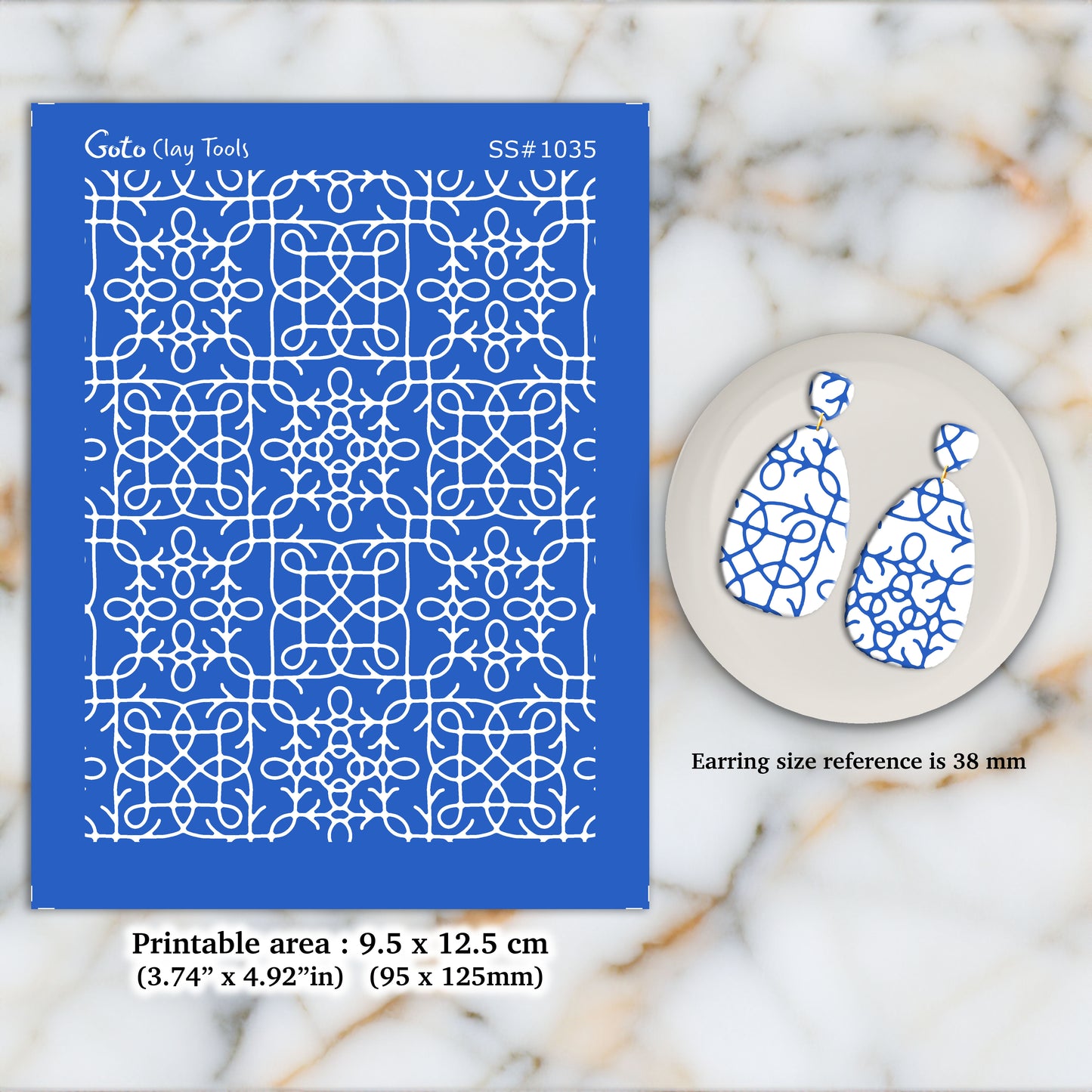 Geometric Silkscreen for Polymer Clay Earring making, Clay Stencils, Clay Earring Silkscreen, Polymer Clay Supplies SS#1035
