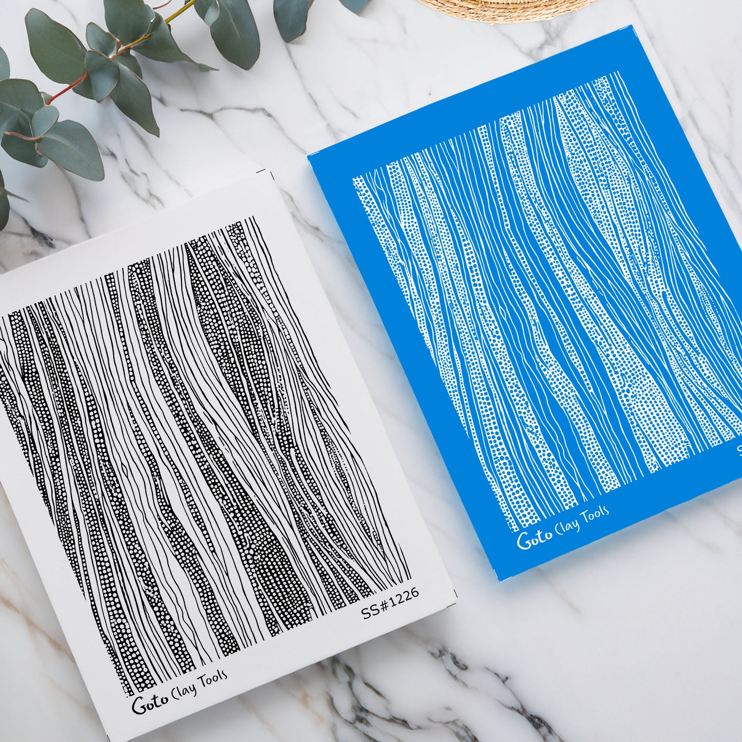 Organic Flowing Line & Layered Texture Silkscreen for Polymer Clay | Abstract Wood Grain Style Print 9.5×12.5 cm #SS26-12