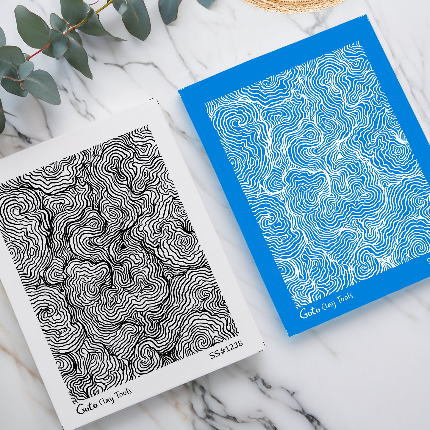 Topographic Contour Line Silkscreen for Polymer Clay | Abstract Map & Flowing Line Texture Print Screen 9.5×12.5 cm #SS26-16