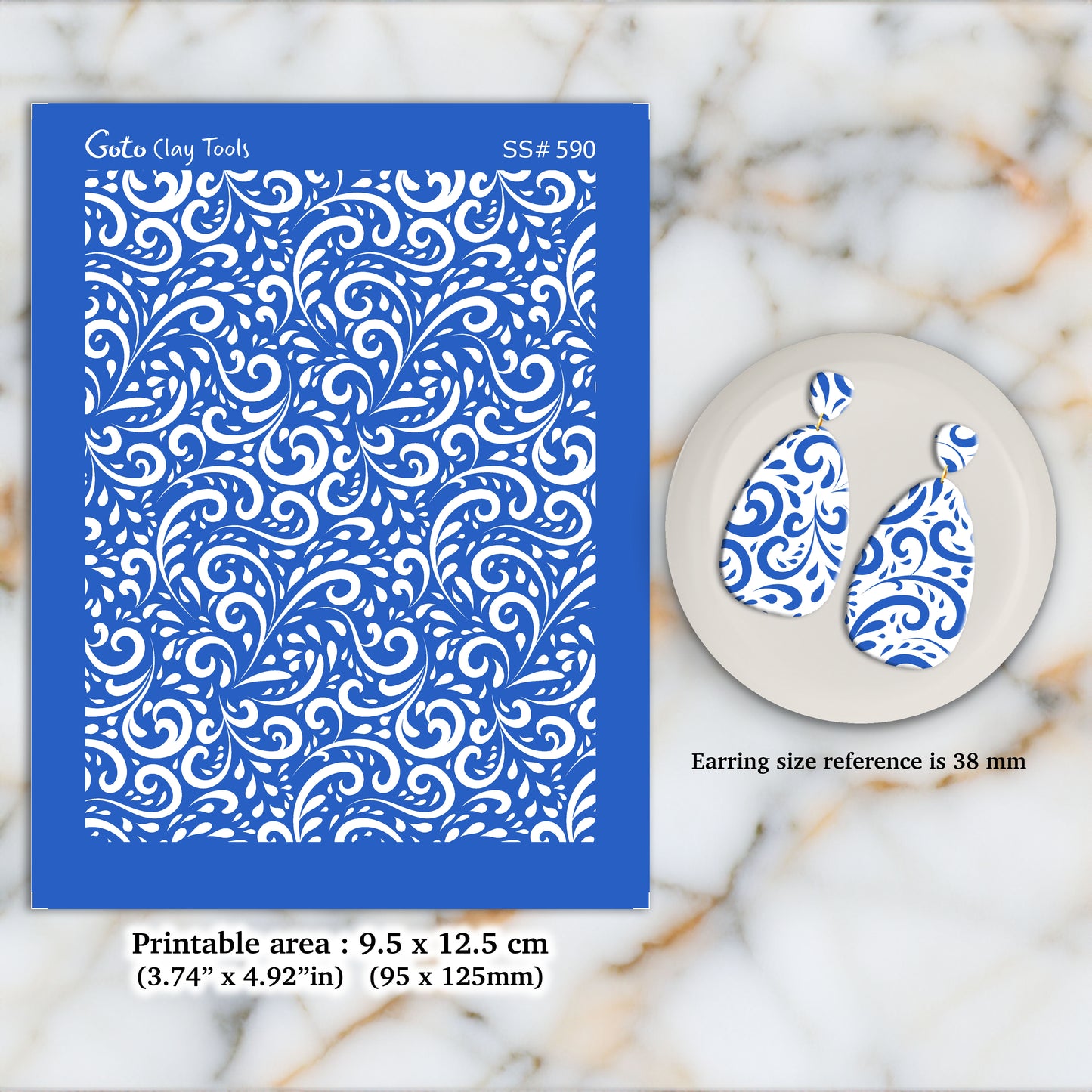 Ornamental Silkscreen for Polymer Clay Earring making, Clay Stencils, Clay Earring Silkscreen, Polymer Clay Supplies SS#590