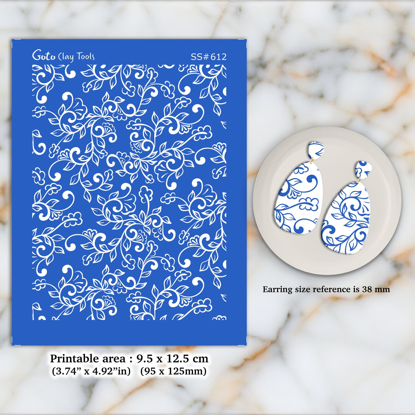 Embroidery Silkscreen for Polymer Clay Earring making, Clay Stencils, Clay Earring Silkscreen, Polymer Clay Supplies SS#612