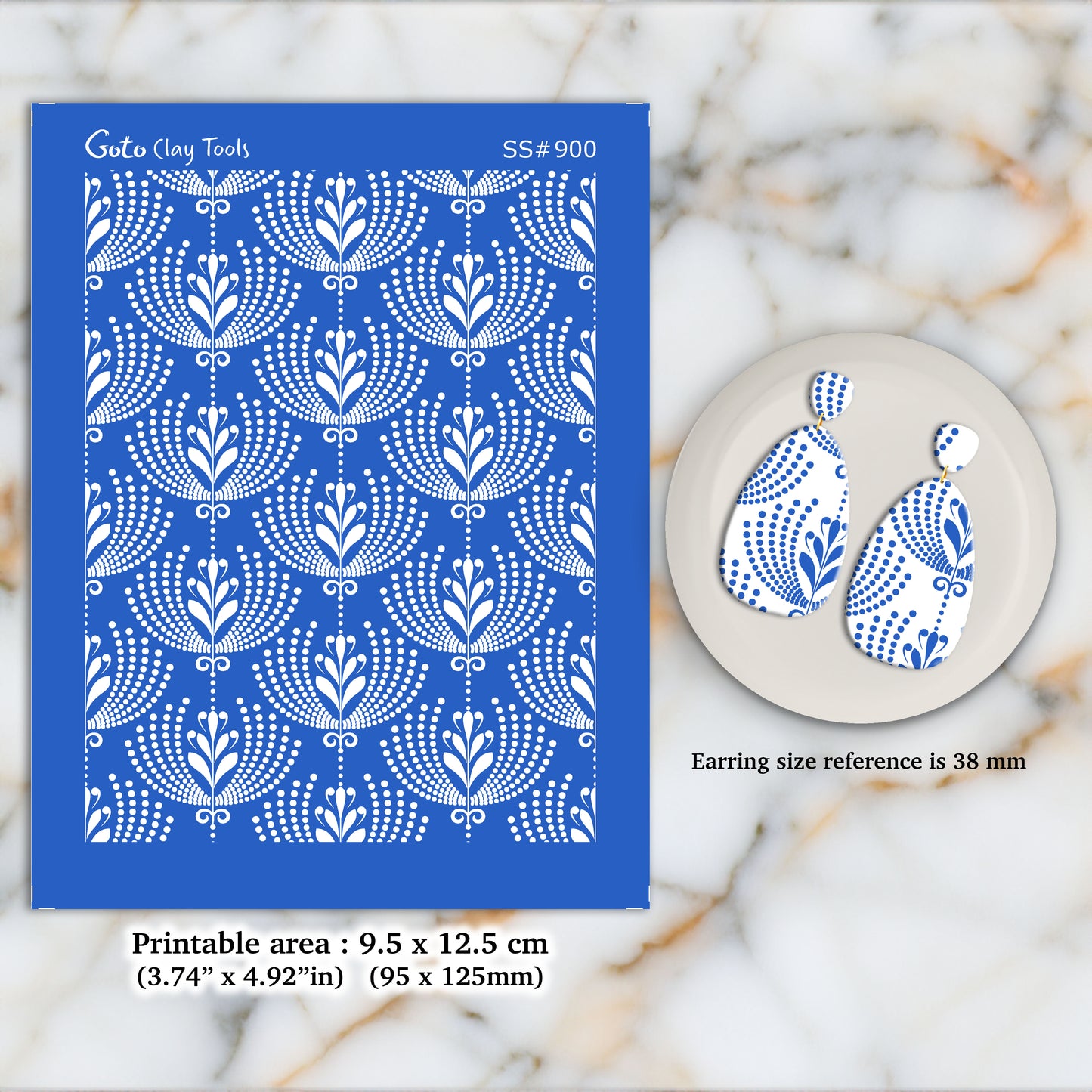 Ornamental fan Silkscreen for Polymer Clay Earring making, Clay Stencils, Clay Earring Silkscreen, Polymer Clay Supplies SS#900