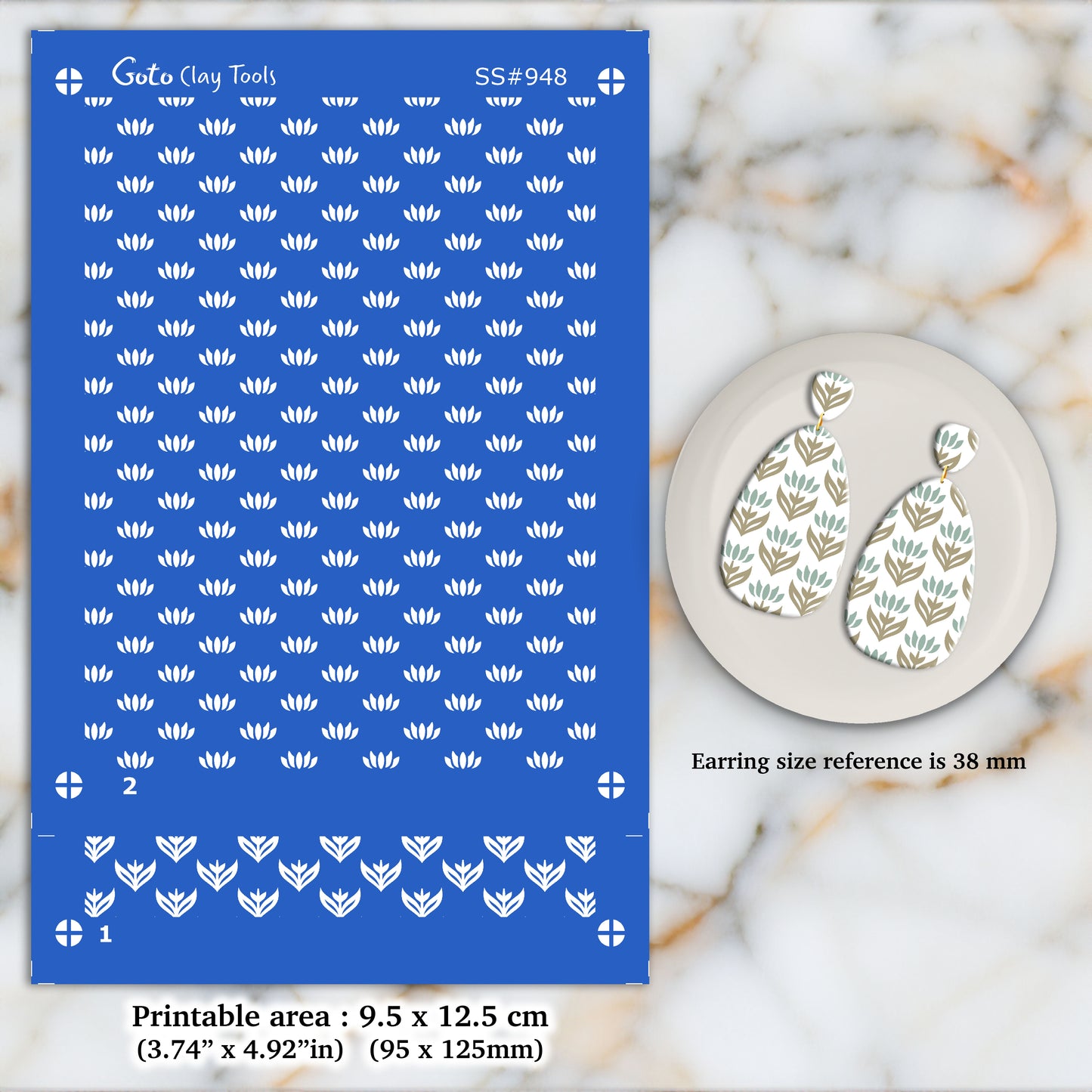 2 layers Indian style Silkscreen for Polymer Clay Earring making, Clay Stencils, Clay Earring Silkscreen, Polymer Clay Supplies SS#948
