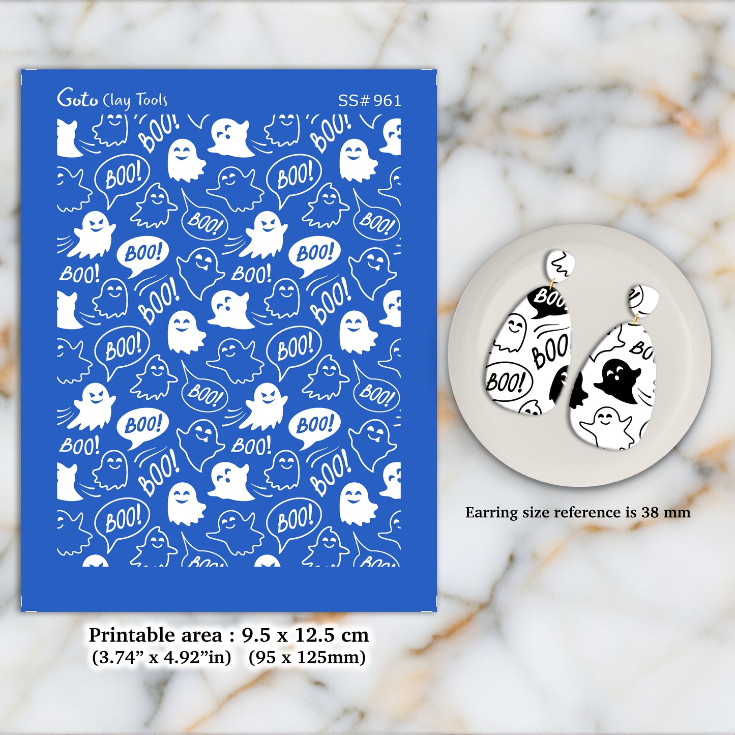 Halloween Silkscreen for Polymer Clay Earring making, Clay Stencils, Clay Earring Silkscreen, Polymer Clay Supplies SS#961