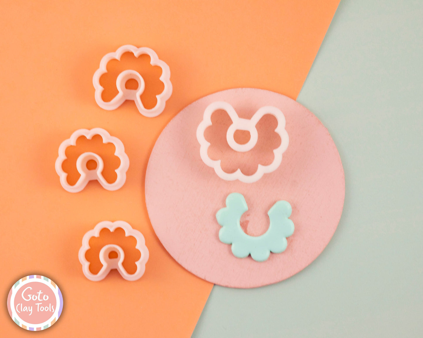 Hoop Flower cutter, Polymer clay cutter, Clay earring cutters, Polymer clay tools, 3D printed cutters