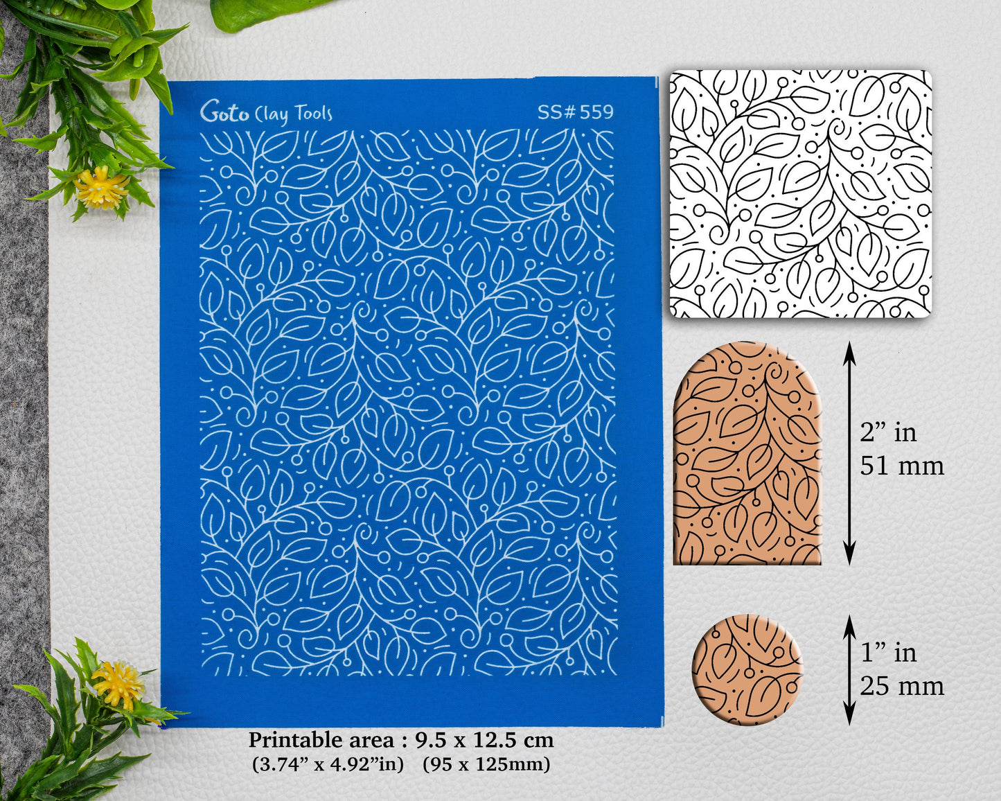 Leaves Silkscreen for Polymer Clay Earring making, Clay Stencils, Clay Earring Silkscreen, Polymer Clay Supplies SS#559