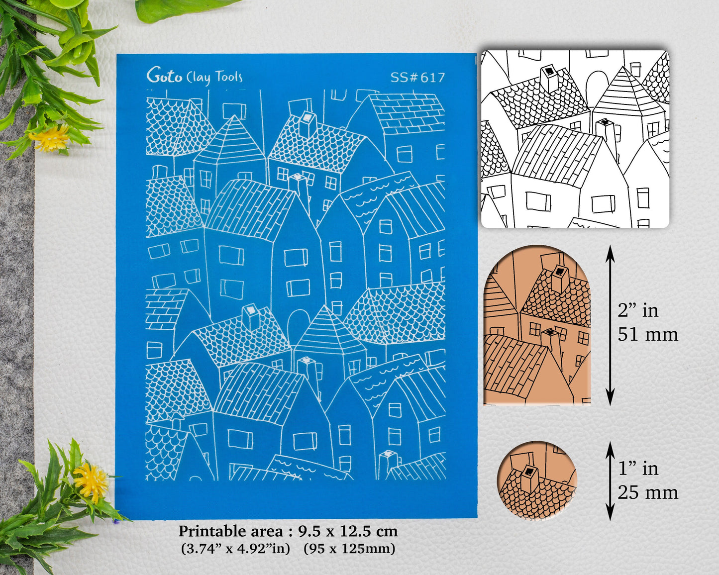 Buildings Silkscreen for Polymer Clay Earring making, Clay Stencils, Clay Earring Silkscreen, Polymer Clay Supplies SS#617