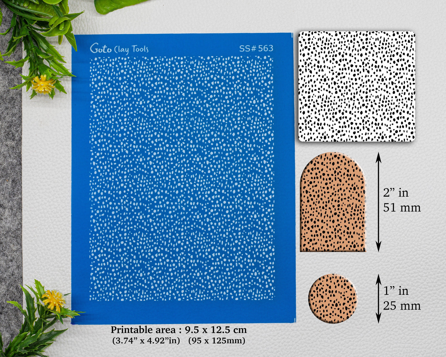 Terrazzo Silkscreen for Polymer Clay Earring making, Clay Stencils, Clay Earring Silkscreen, Polymer Clay Supplies SS#563