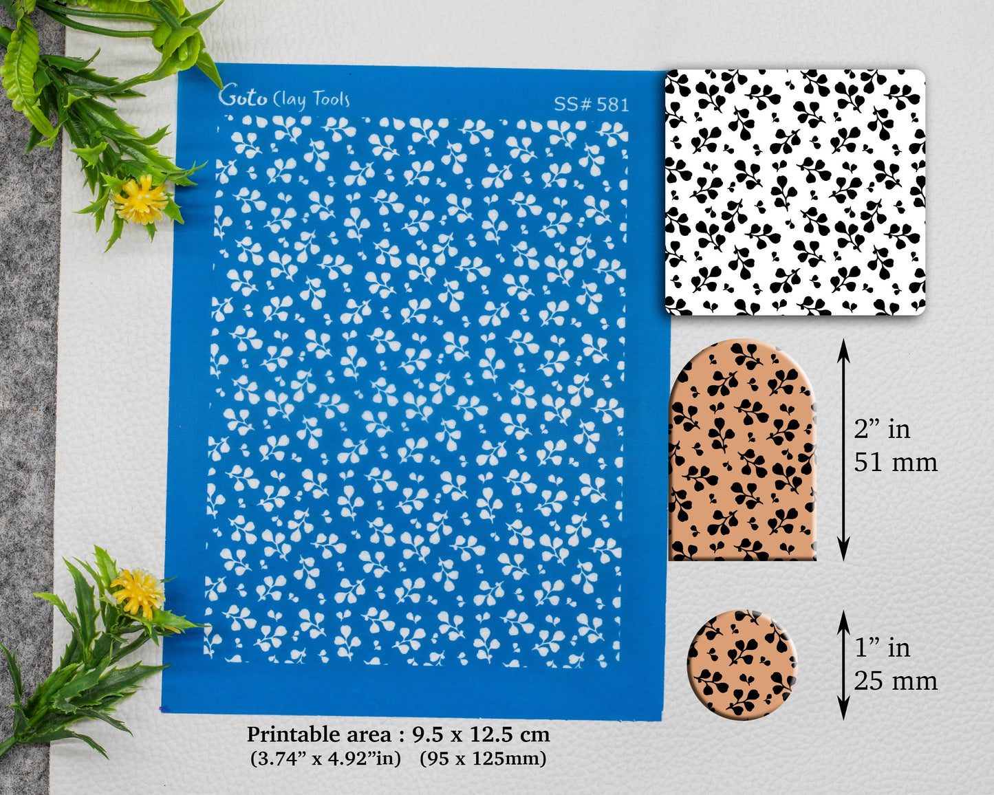 Leaves Silkscreen for Polymer Clay Earring making, Clay Stencils, Clay Earring Silkscreen, Polymer Clay Supplies SS#581