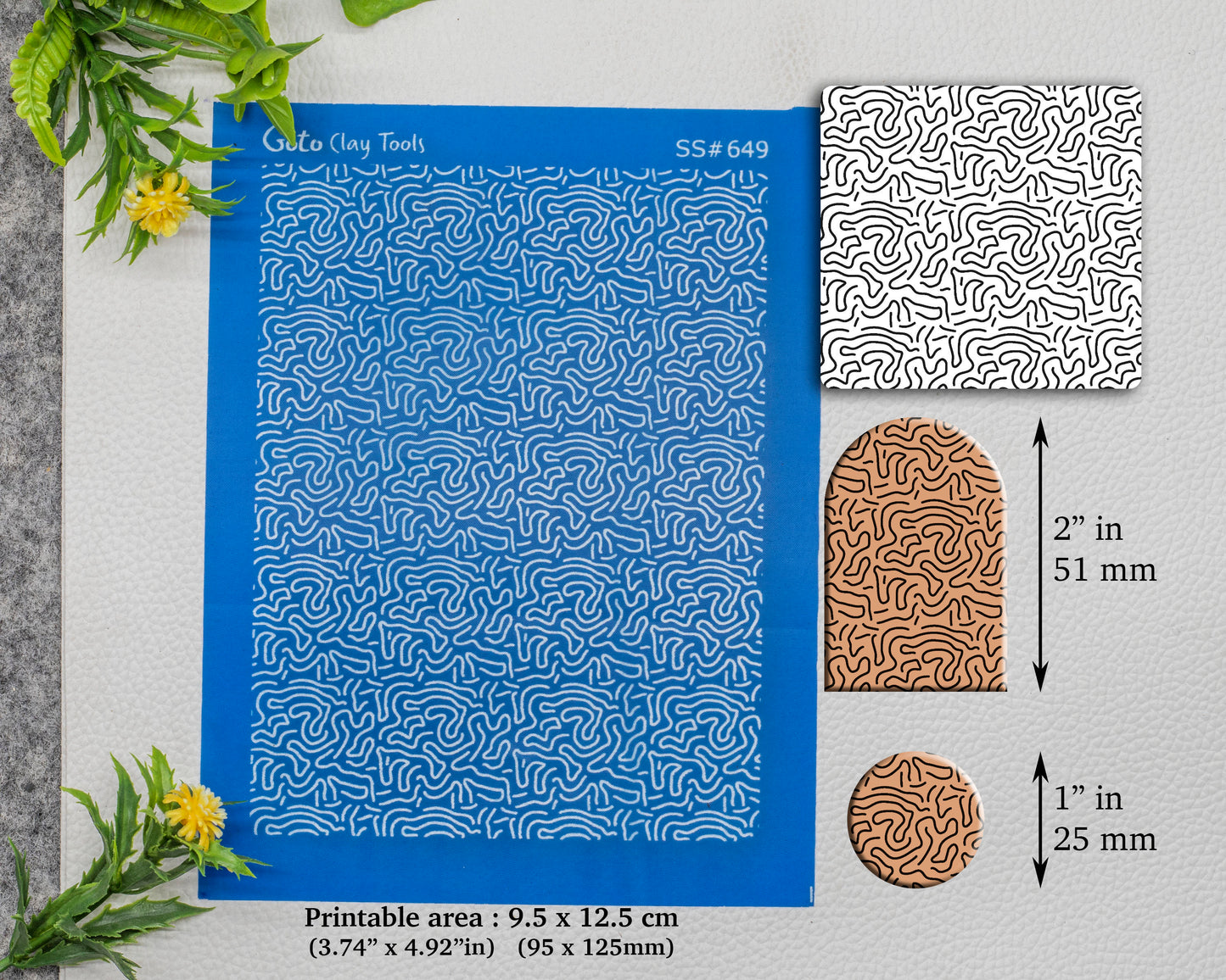 Squiggly lines Silkscreen for Polymer Clay Earring making, Clay Stencils, Clay Earring Silkscreen, Polymer Clay Supplies SS#649