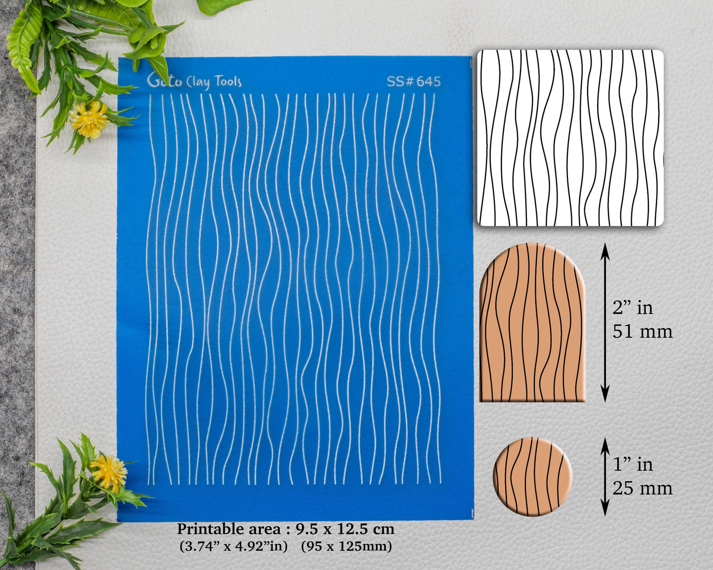 Weavy lines Silkscreen for Polymer Clay Earring making, Clay Stencils, Clay Earring Silkscreen, Polymer Clay Supplies SS#645