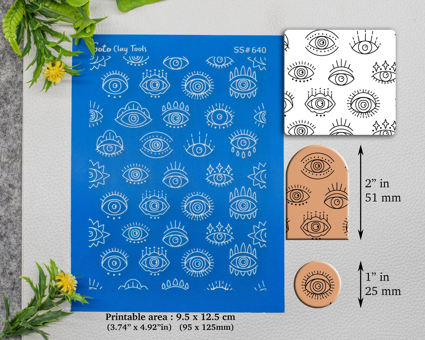 Evil eye Silkscreen for Polymer Clay Earring making, Clay Stencils, Clay Earring Silkscreen, Polymer Clay Supplies SS#640
