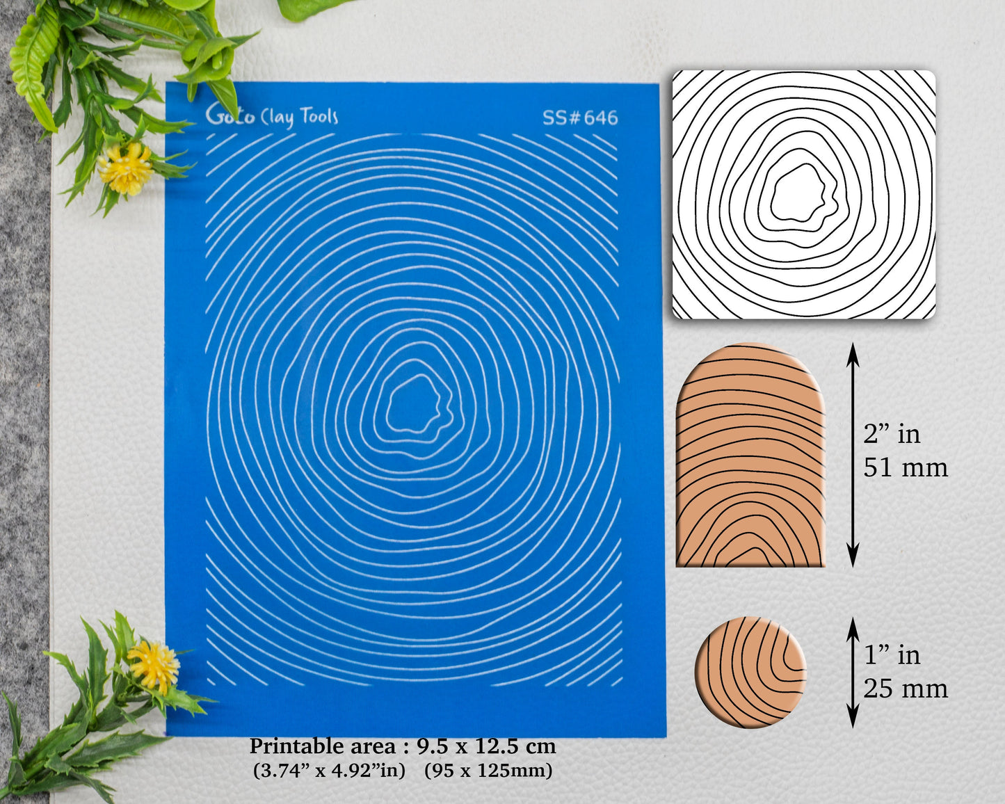 Bark circles Silkscreen for Polymer Clay Earring making, Clay Stencils, Clay Earring Silkscreen, Polymer Clay Supplies SS#646