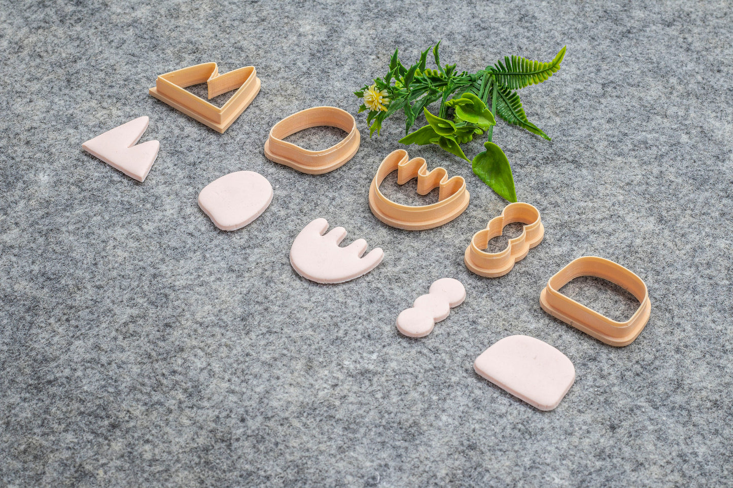 Organic shape set-7 Polymer clay cutter, Clay earring cutters, Polymer clay tools, 3D printed cutters#639