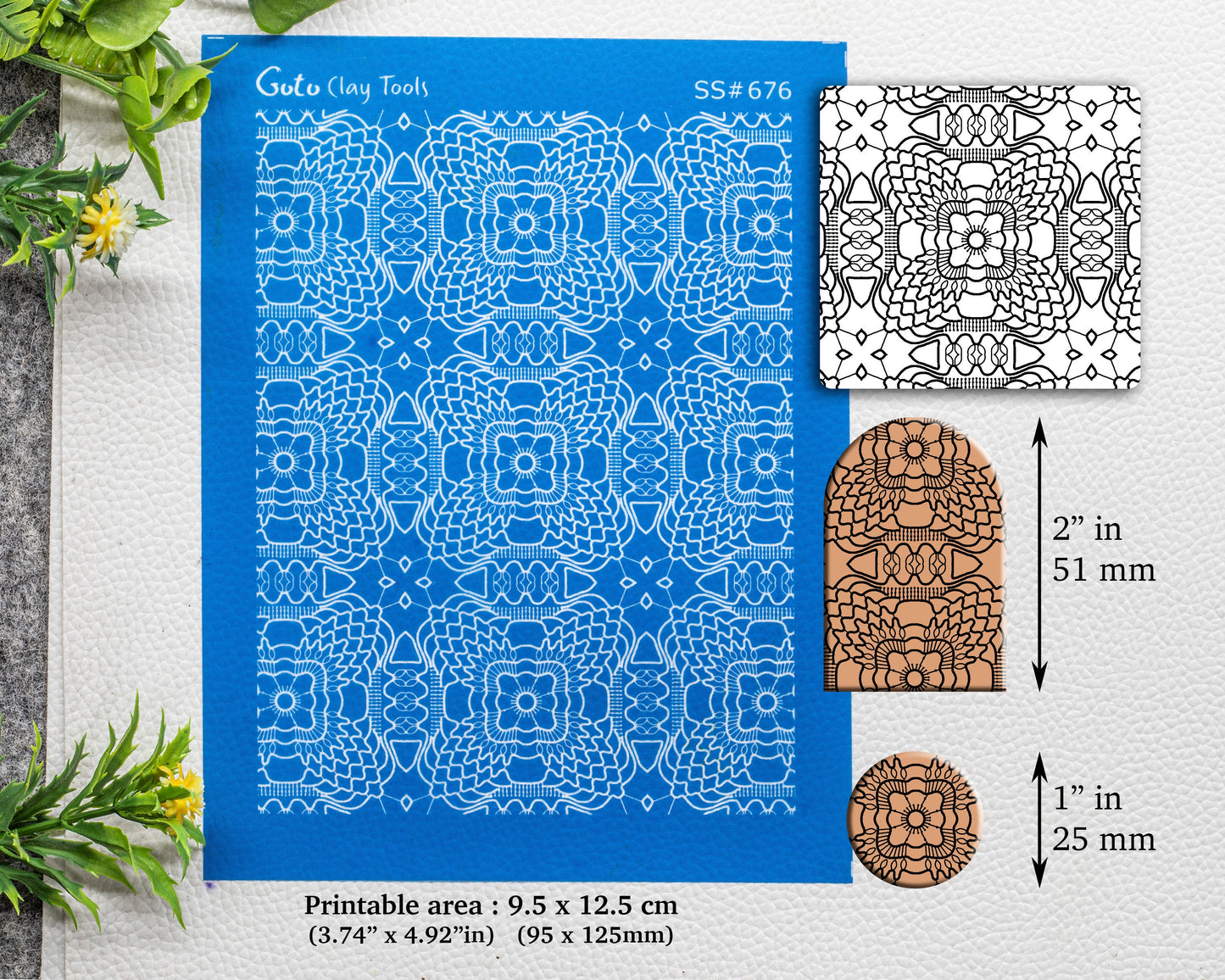 Crochet Silkscreen for Polymer Clay Earring making, Clay Stencils, Clay Earring Silkscreen, Polymer Clay Supplies SS#676