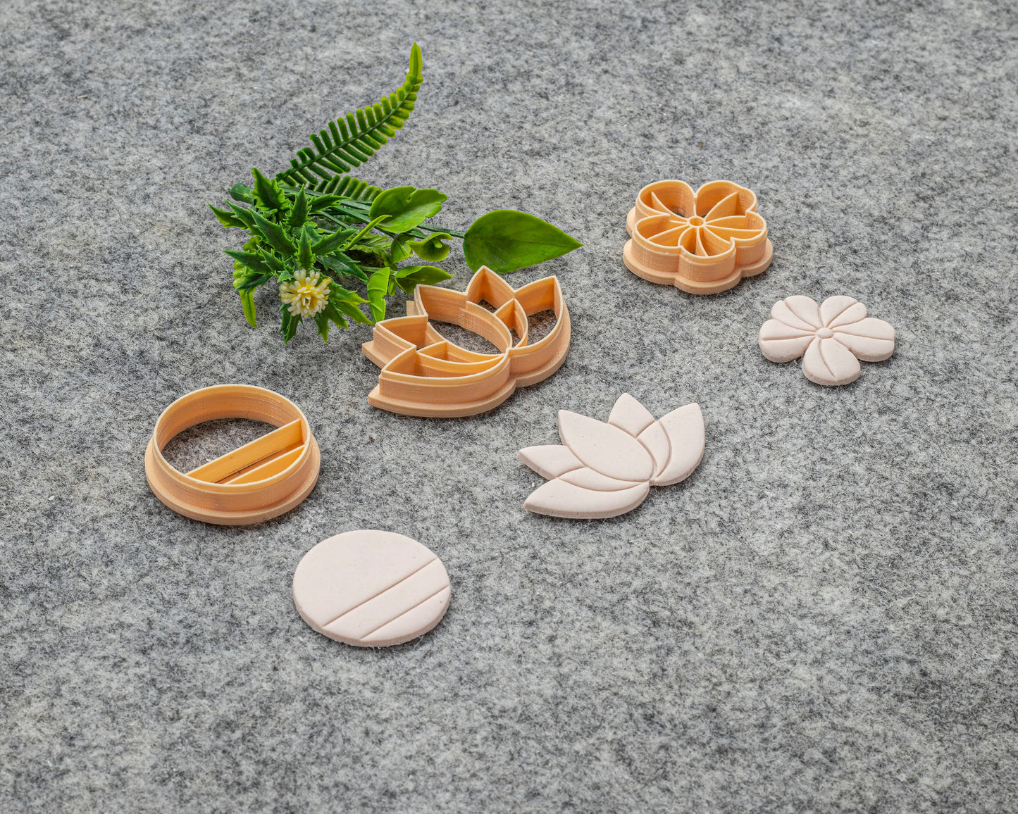 Embossed Circle, Lotus, Flower shape Polymer clay cutter, Clay earring cutters, Polymer clay tools, 3D printed cutters#629
