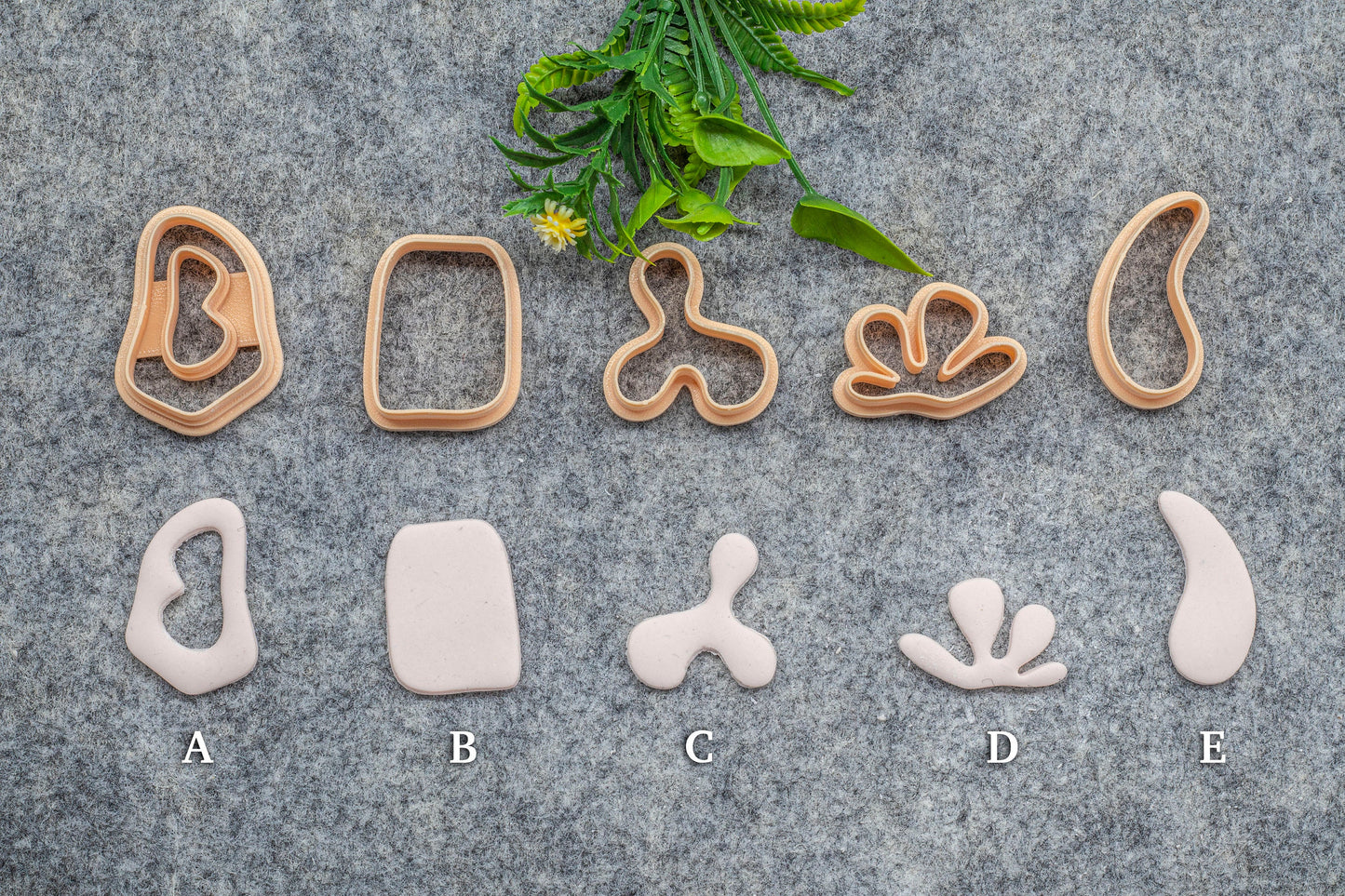 Organic shape set-3 Polymer clay cutter, Clay earring cutters, Polymer clay tools, 3D printed cutters#636