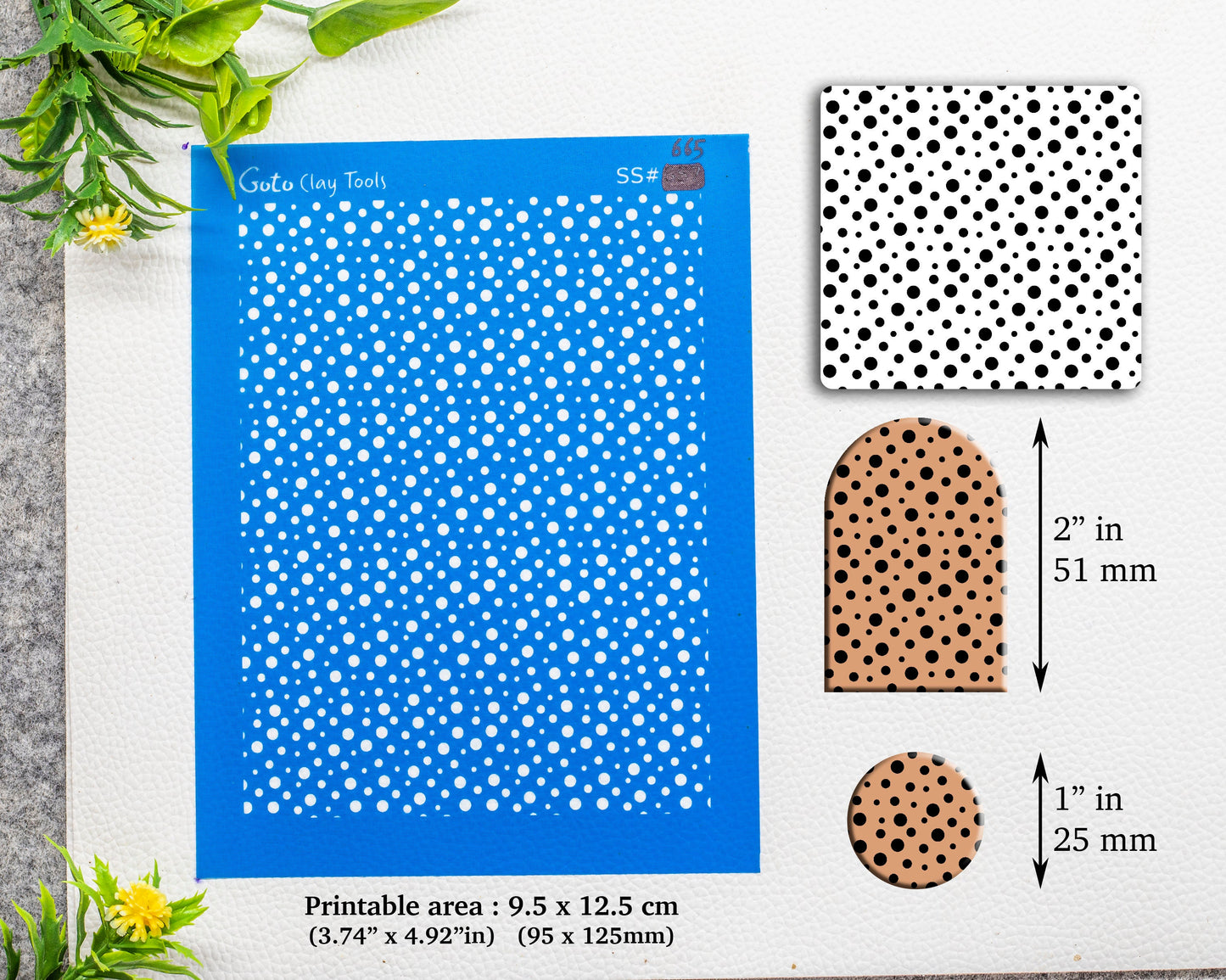 Polka dots Silkscreen for Polymer Clay Earring making, Clay Stencils, Clay Earring Silkscreen, Polymer Clay Supplies SS#665