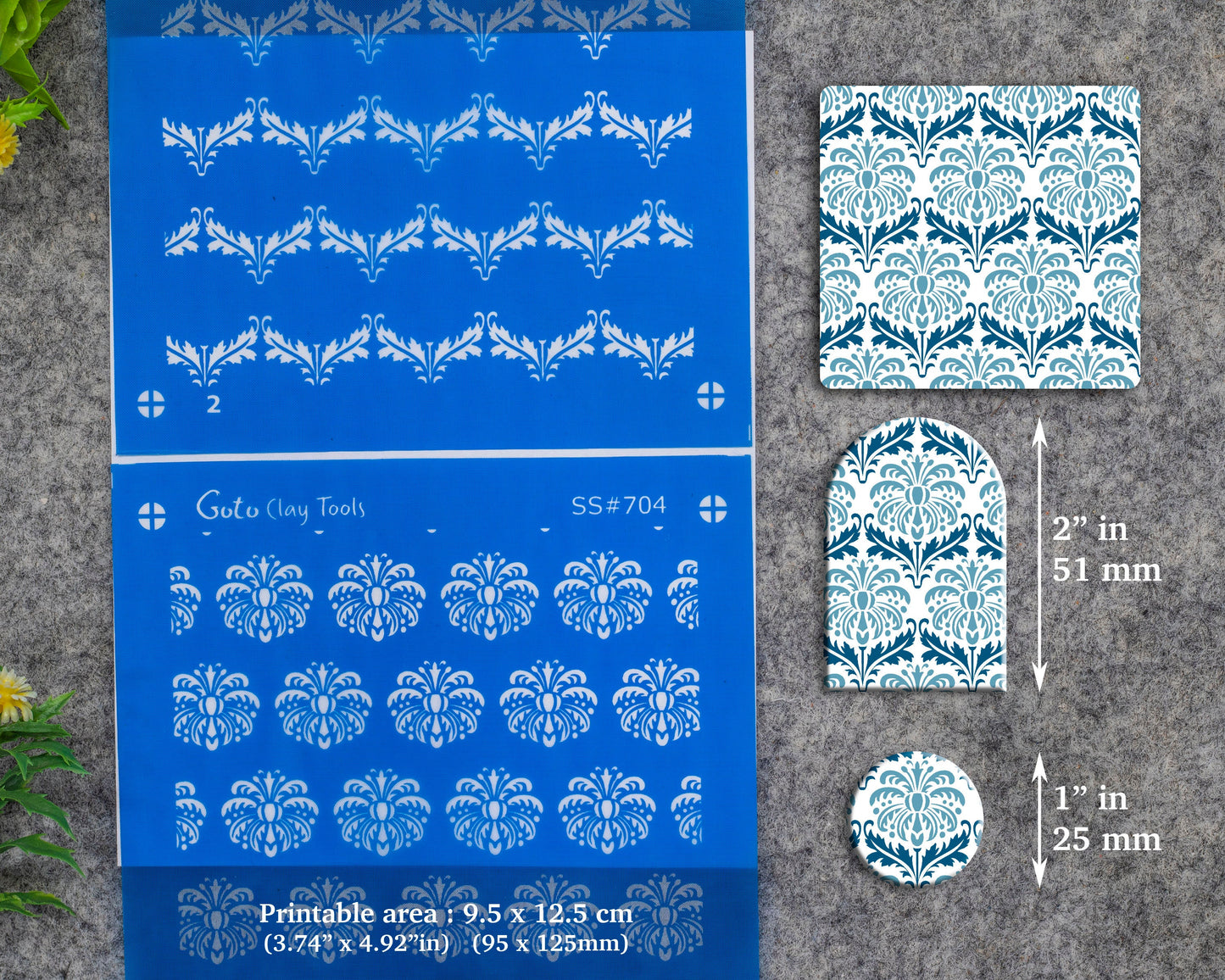 2 layers Ornamental Silkscreen for Polymer Clay Earring making, Clay Stencils, Clay Earring Silkscreen, Polymer Clay Supplies SS#704