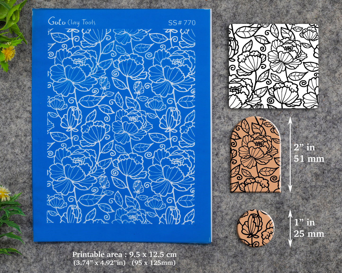 Rose Crochet Silkscreen for Polymer Clay Earring making, Clay Stencils, Clay Earring Silkscreen, Polymer Clay Supplies SS#770
