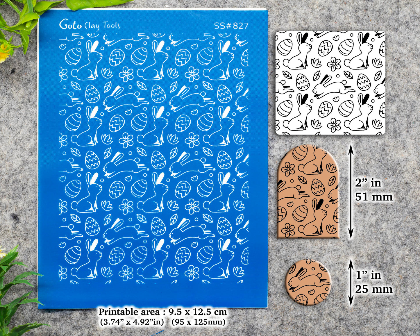 Easter rabbit and Eggs Silkscreen for Polymer Clay Earring making, Clay Stencils, Clay Earring Silkscreen, Polymer Clay Supplies SS#827