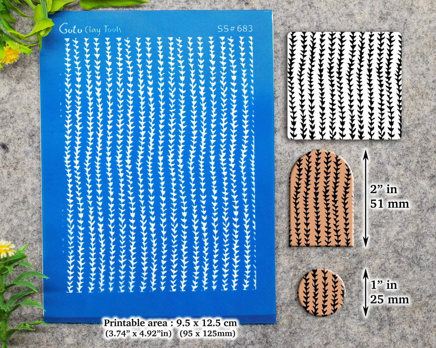 Silkscreen for Polymer Clay Earring making, Clay Stencils, Clay Earring Silkscreen, Polymer Clay Supplies SS#683