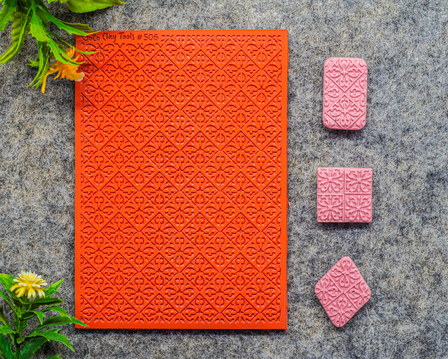 Tile Texture Rubber Mat for Polymer Clay Jewelry (#506)