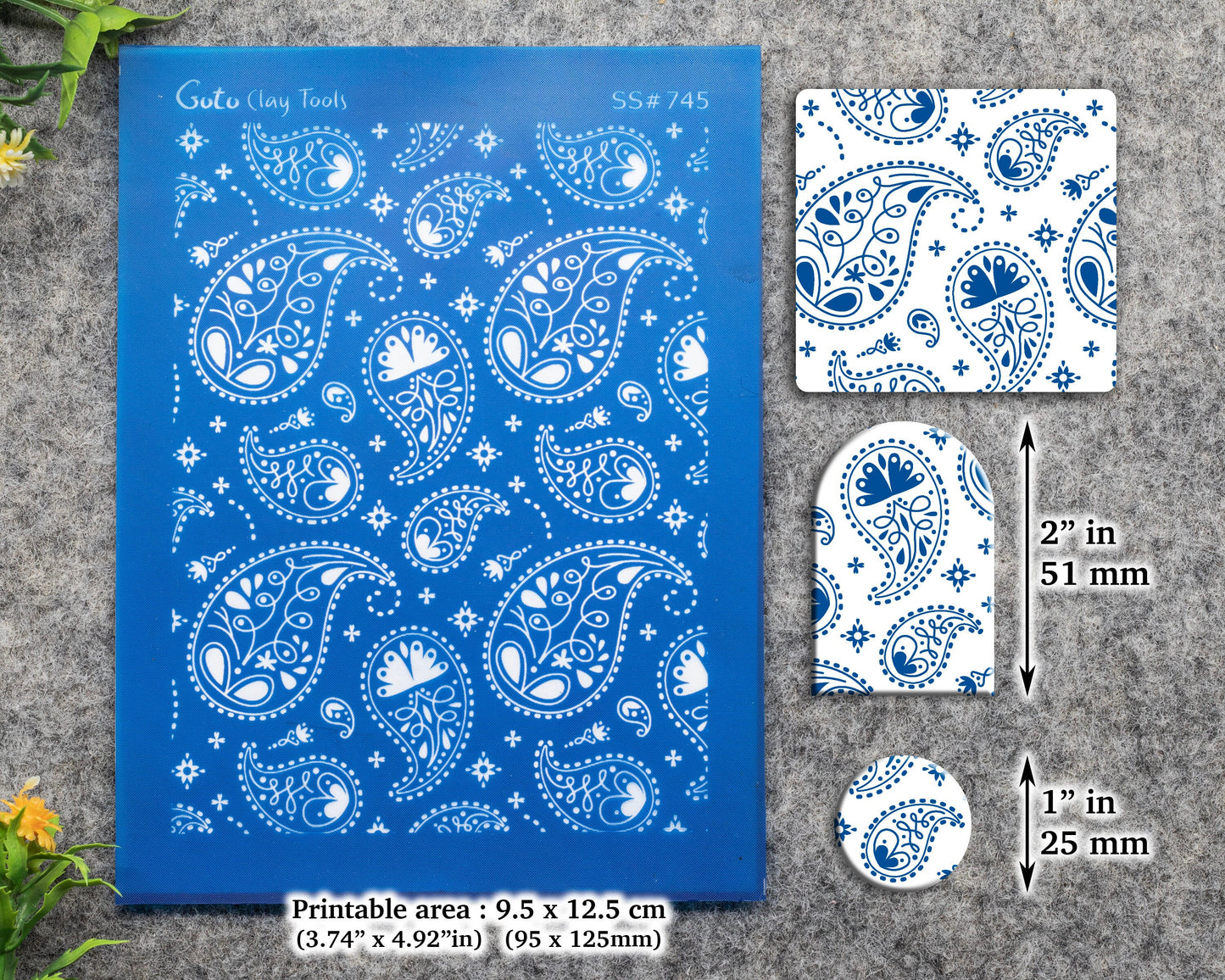 Doodle Paisley Silkscreen for Polymer Clay Earring making, Clay Stencils, Clay Earring Silkscreen, Polymer Clay Supplies SS#745
