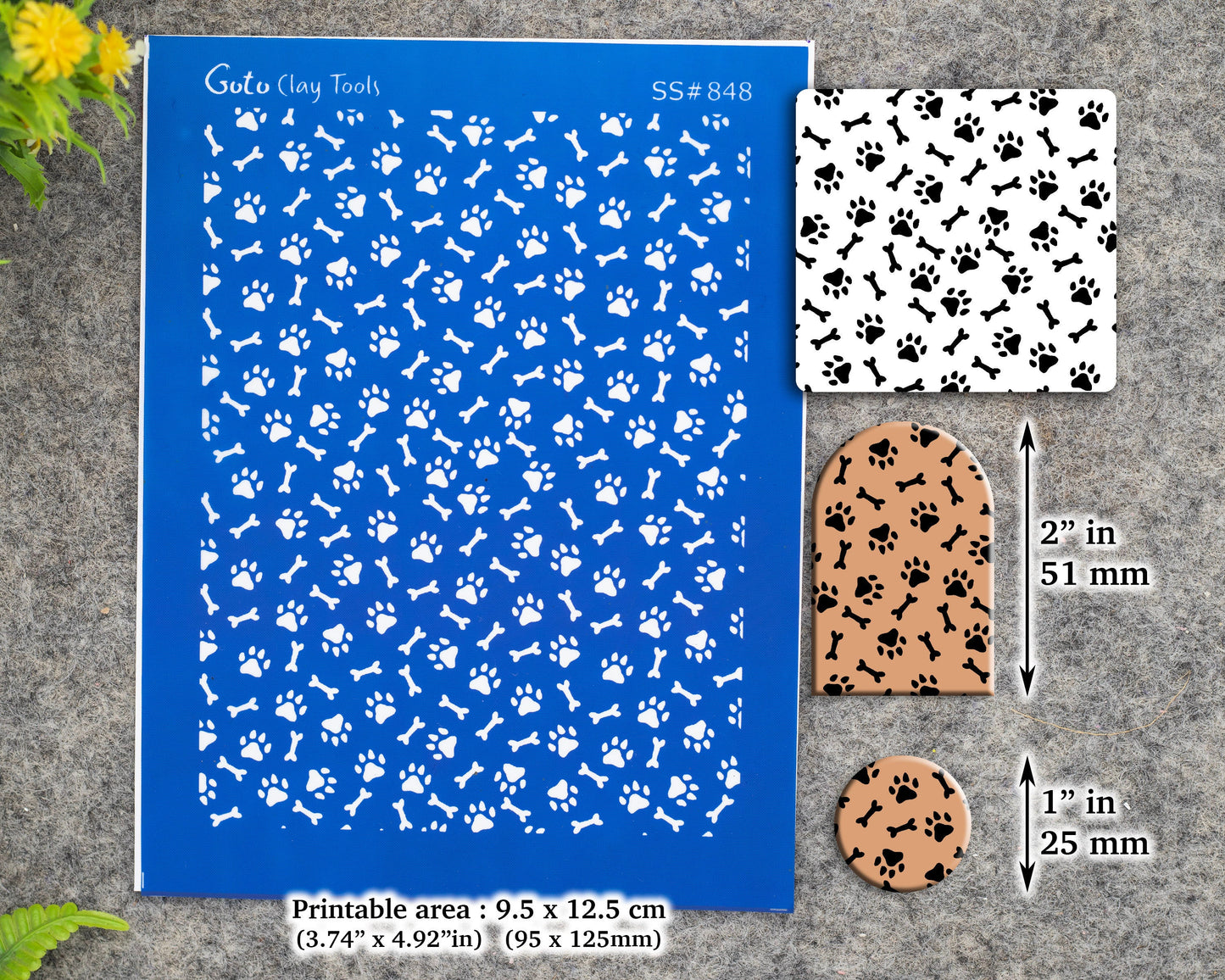 Bone Silkscreen for Polymer Clay Earring making, Clay Stencils, Clay Earring Silkscreen, Polymer Clay Supplies SS#848