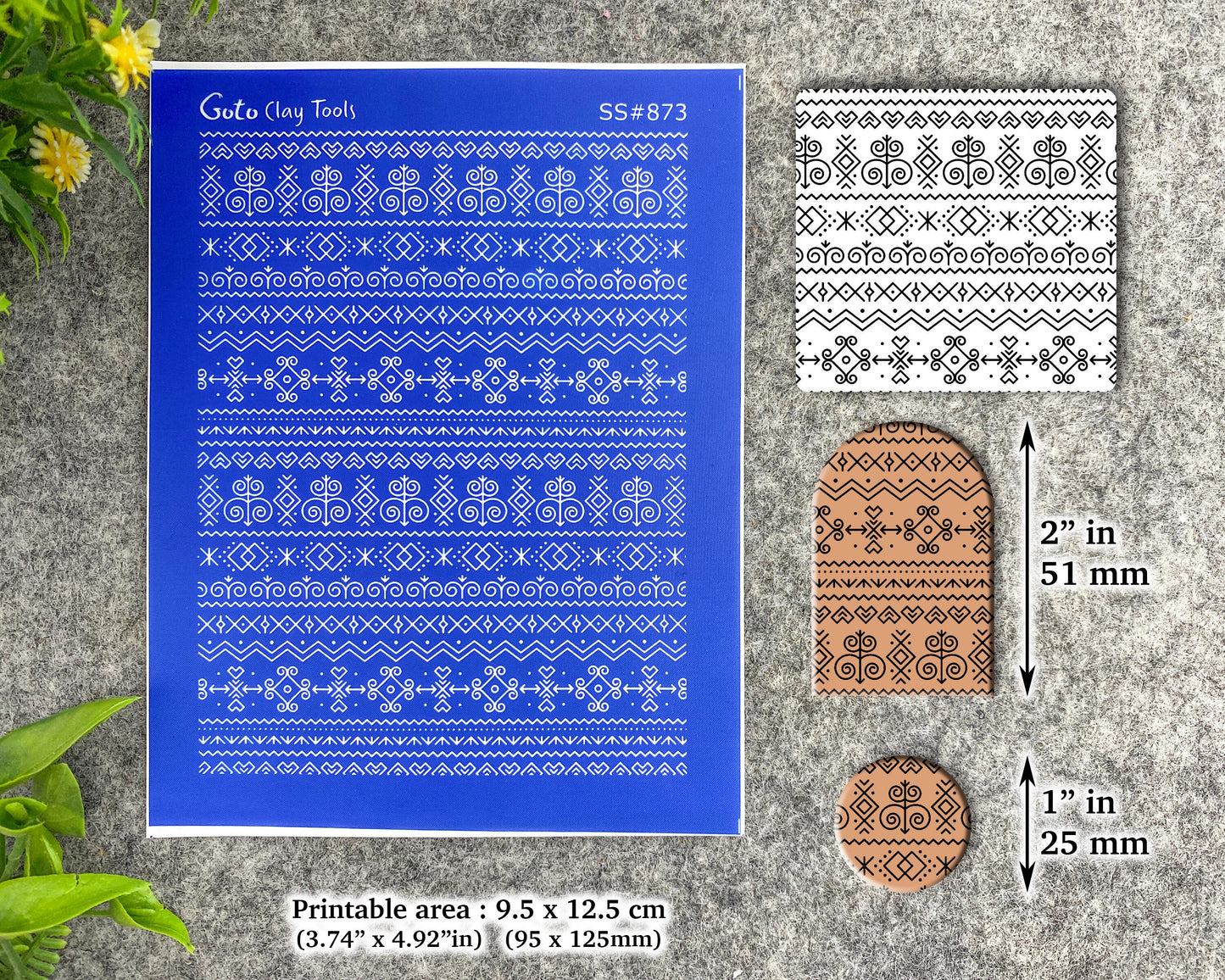 Tribal Stripes Silkscreen for Polymer Clay Earring making, Clay Stencils, Clay Earring Silkscreen, Polymer Clay Supplies SS#873