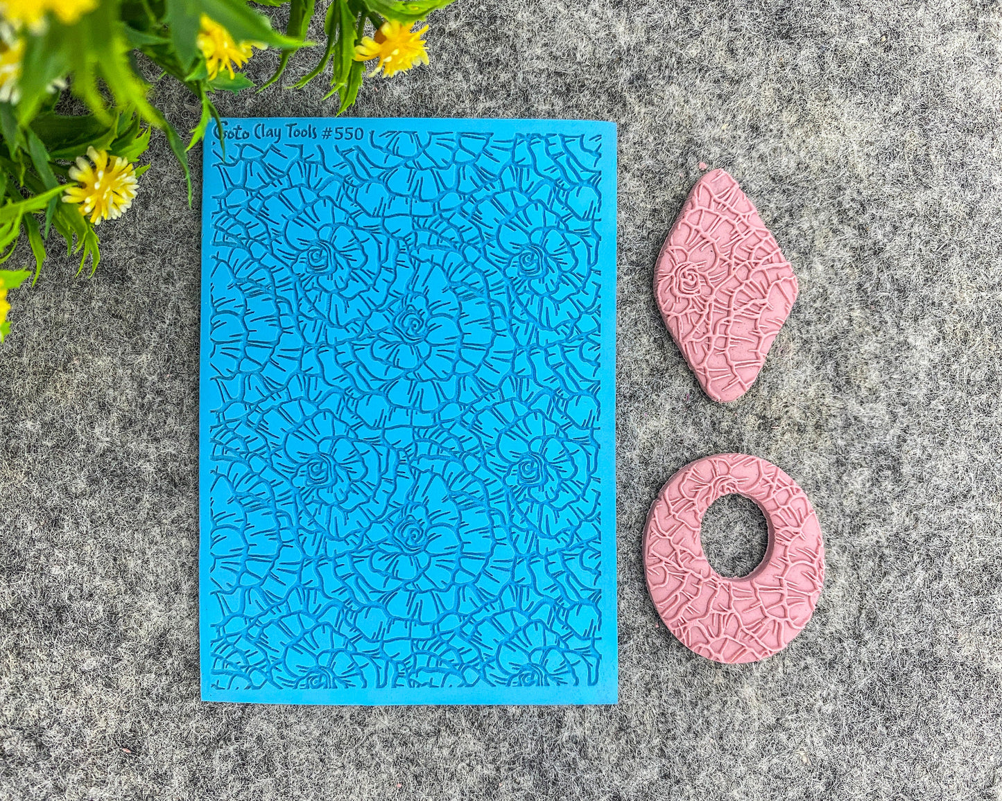 Rose Rubber Texture Mat for Polymer Clay Jewelry (#550)