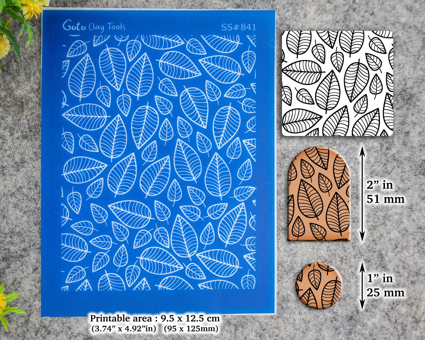 Leaves Silkscreen for Polymer Clay Earring making, Clay Stencils, Clay Earring Silkscreen, Polymer Clay Supplies SS#841