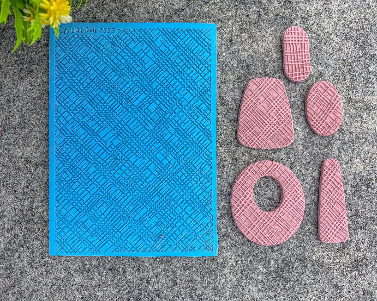 Criss Cross Rubber Texture Mat for Polymer Clay Jewelry #553