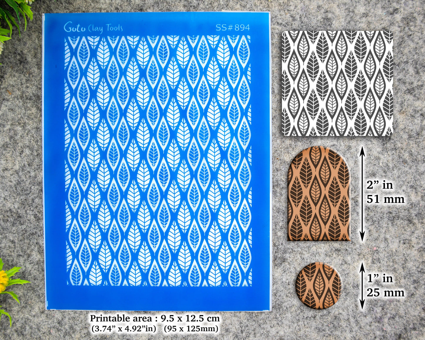 Leaves Silkscreen for Polymer Clay Earring making, Clay Stencils, Clay Earring Silkscreen, Polymer Clay Supplies SS#894