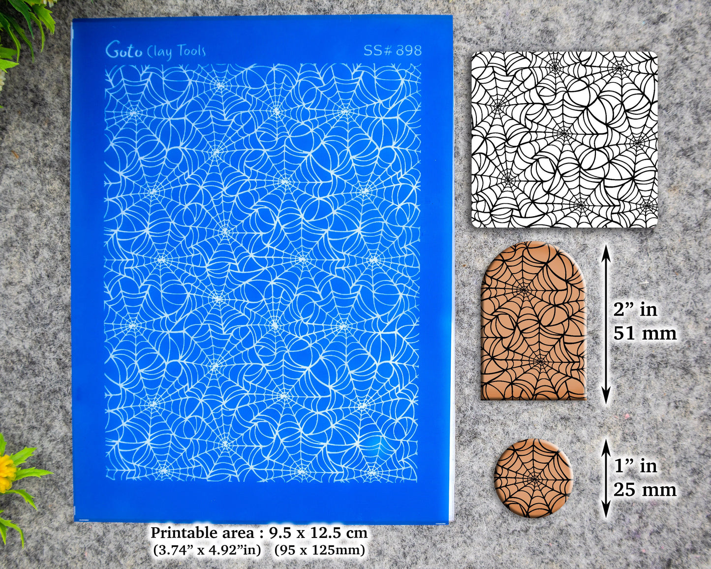 Spider Web Silkscreen for Polymer Clay Earring making, Clay Stencils, Clay Earring Silkscreen, Polymer Clay Supplies SS#898