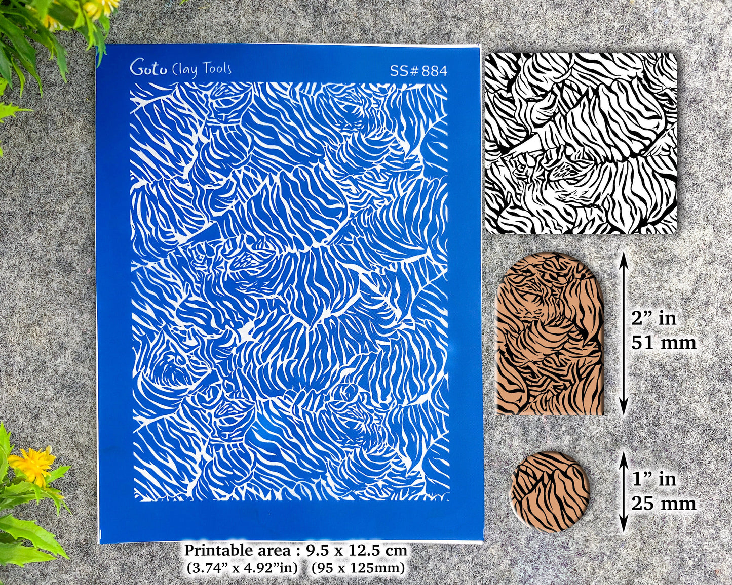 Tiger skin Silkscreen for Polymer Clay Earring making, Clay Stencils, Clay Earring Silkscreen, Polymer Clay Supplies SS#884