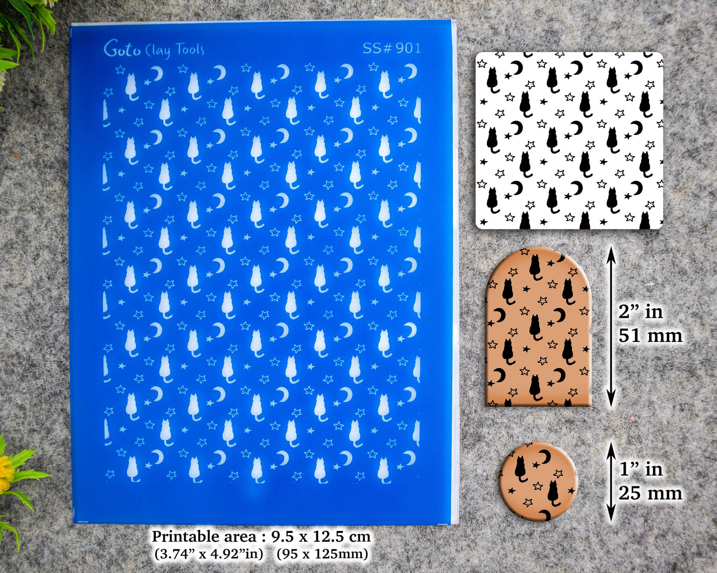 Cats Silkscreen for Polymer Clay Earring making, Clay Stencils, Clay Earring Silkscreen, Polymer Clay Supplies SS#901