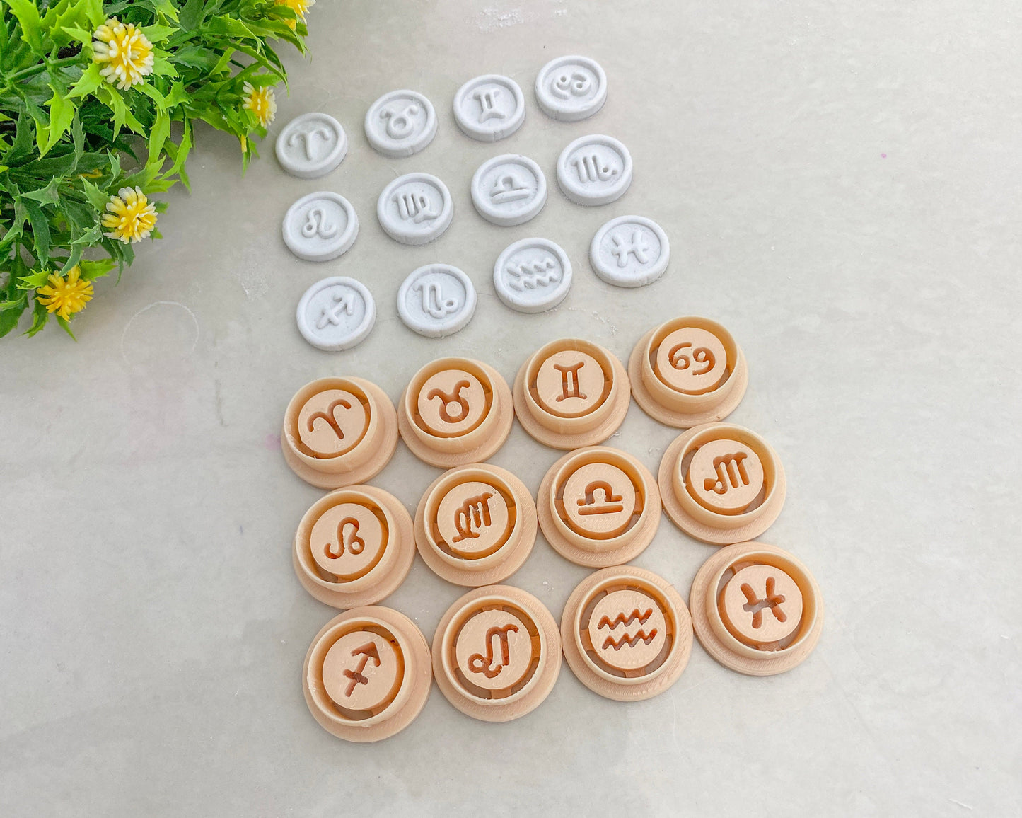 Zodiac signs clay cutters, Astrological symbols cutters for polymer clay, 3D printed cutters