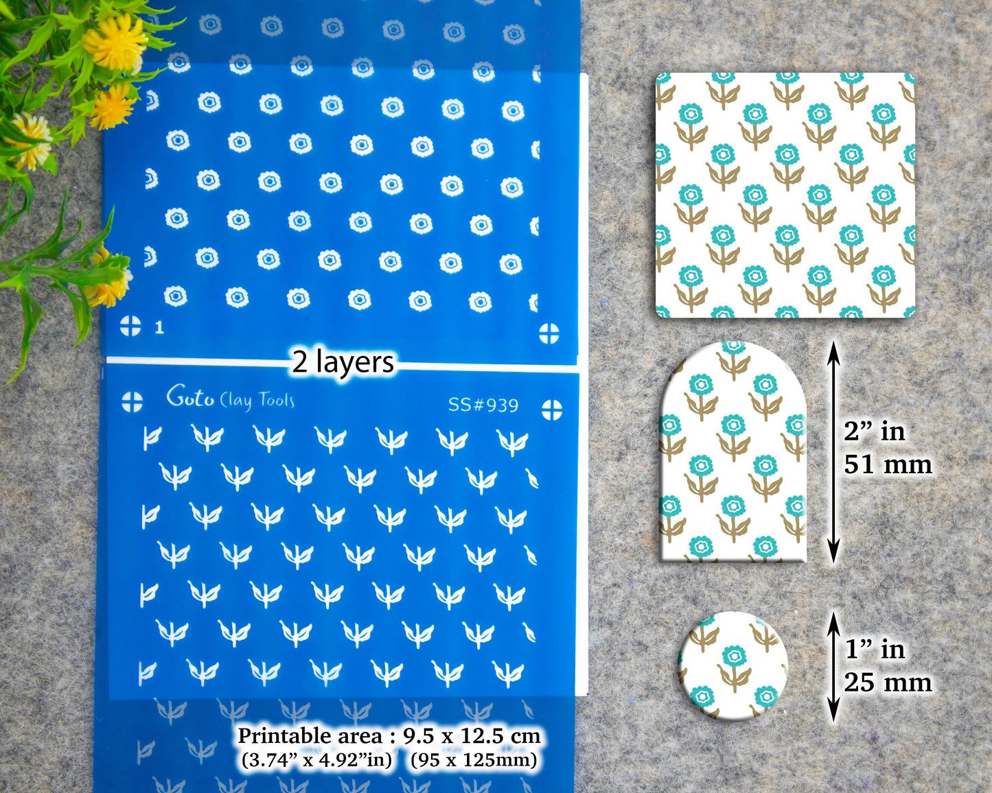 2 layers Indian style Silkscreen for Polymer Clay Earring making, Clay Stencils, Clay Earring Silkscreen, Polymer Clay Supplies SS#939