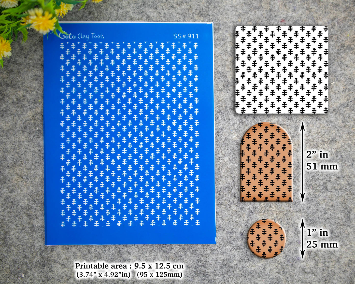 Indian style Silkscreen for Polymer Clay Earring making, Clay Stencils, Clay Earring Silkscreen, Polymer Clay Supplies SS#911