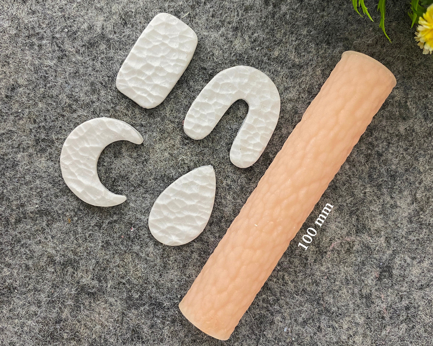 Beaten Clay Texture Roller, Polymer Clay Texture Roller, Resin Hand Roller for Polymer Clay, Polymer Clay Tools, Hammered metal #102