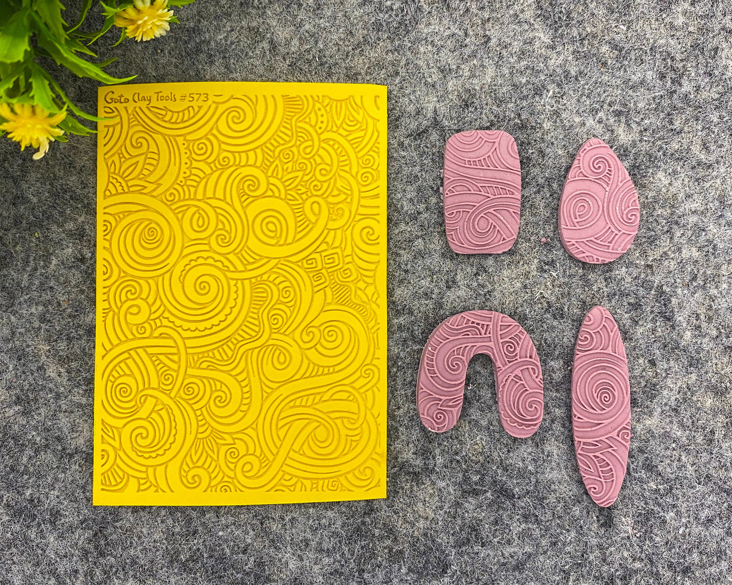 Ornamental Rubber Texture Mat for Polymer Clay Jewelry (#573)
