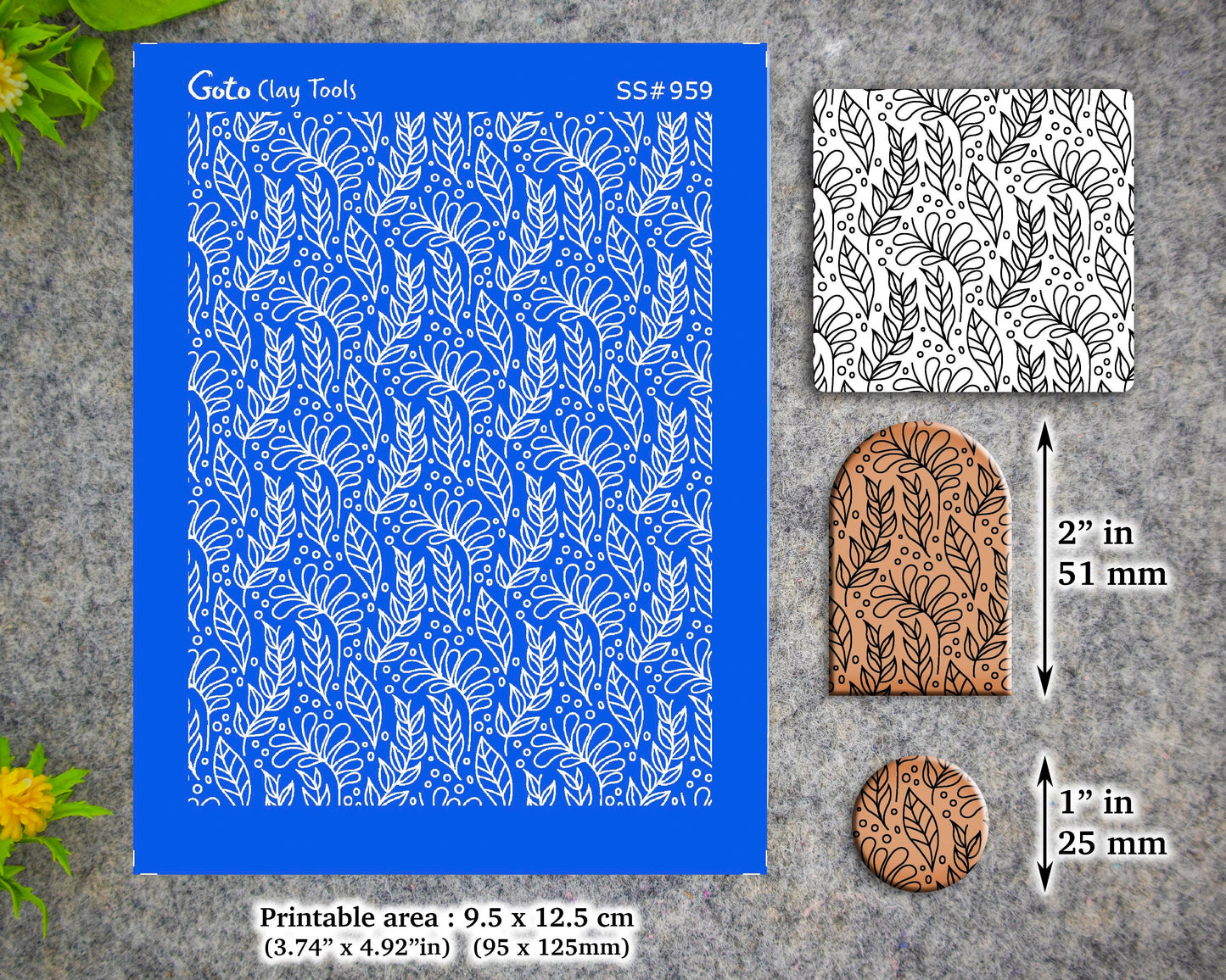 Fall pattern Silkscreen for Polymer Clay Earring making, Clay Stencils, Clay Earring Silkscreen, Polymer Clay Supplies SS#959