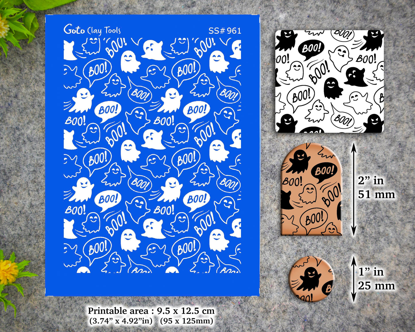Halloween Silkscreen for Polymer Clay Earring making, Clay Stencils, Clay Earring Silkscreen, Polymer Clay Supplies SS#961