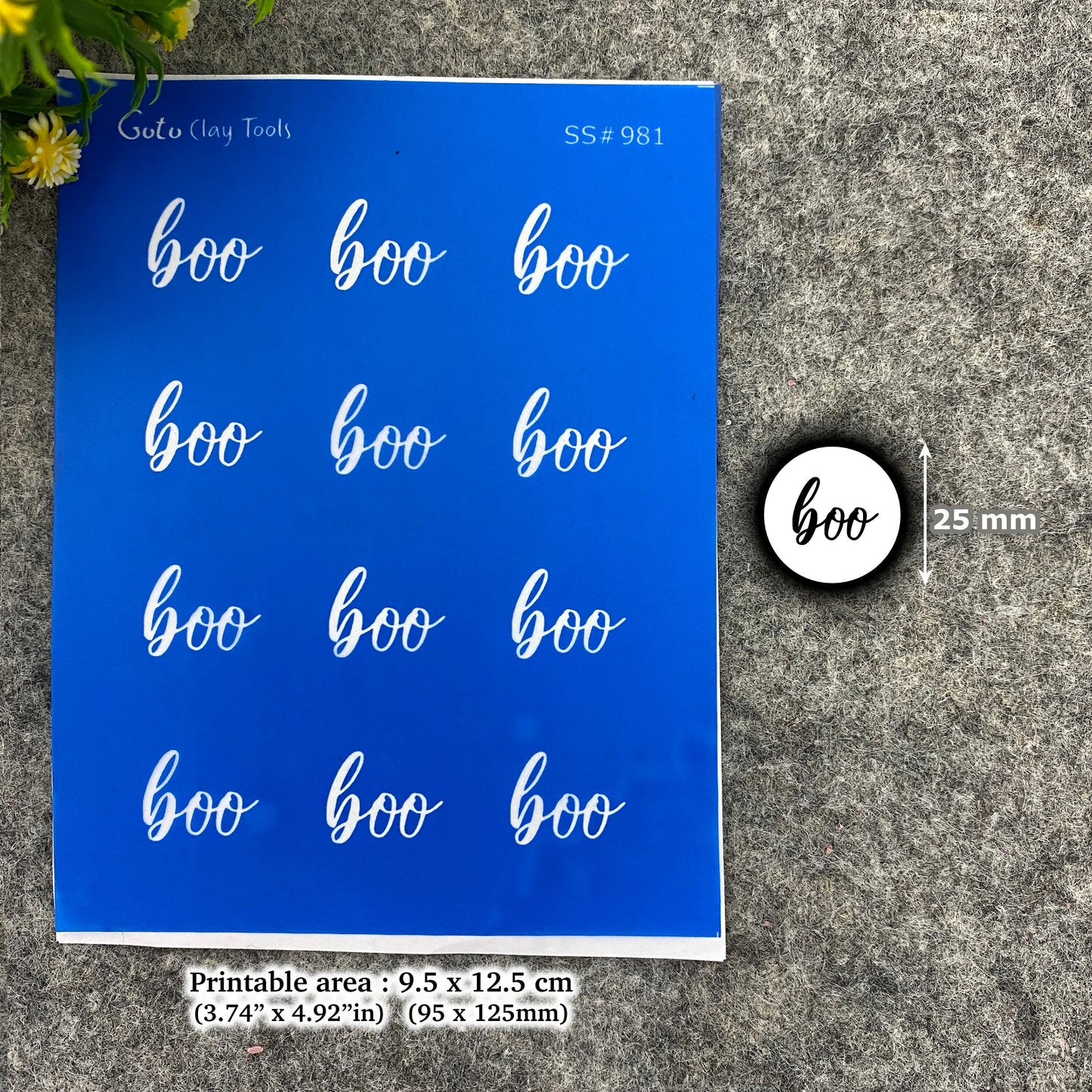 Halloween BOO Silkscreen for Polymer Clay Earring making, Clay Stencils, Clay Earring Silkscreen, Polymer Clay Supplies SS#981