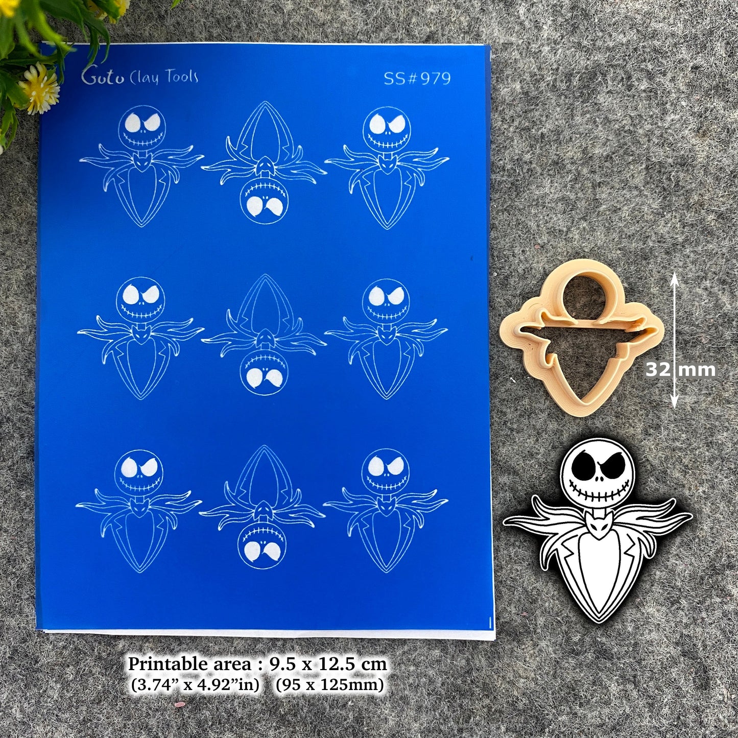 Halloween Jack Silkscreen for Polymer Clay Earring making, Clay Stencils, Clay Earring Silkscreen, Polymer Clay Supplies SS#979