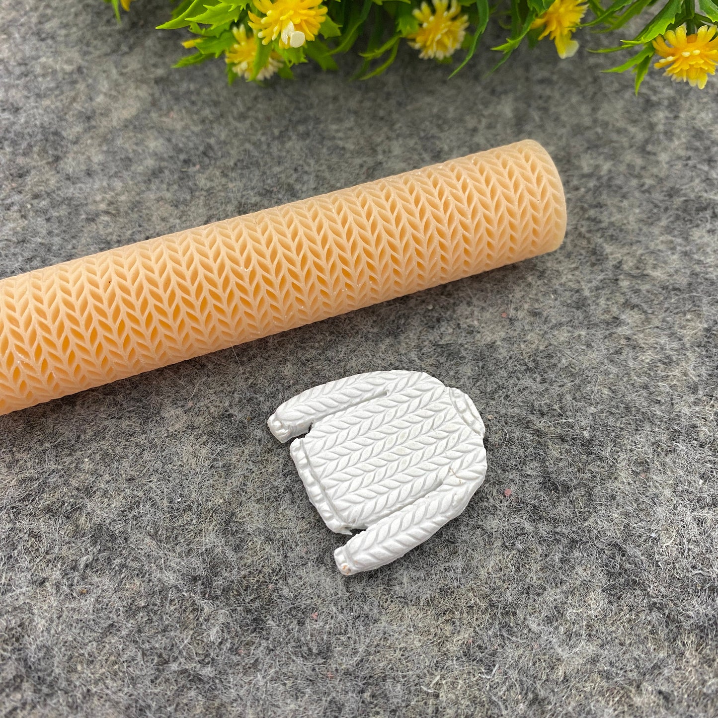 Knit Texture Roller for Polymer Clay, Clay Tools, Diy Earrings, Knit Sweater Patterned Polymer Clay Roller, Christmas roller #112