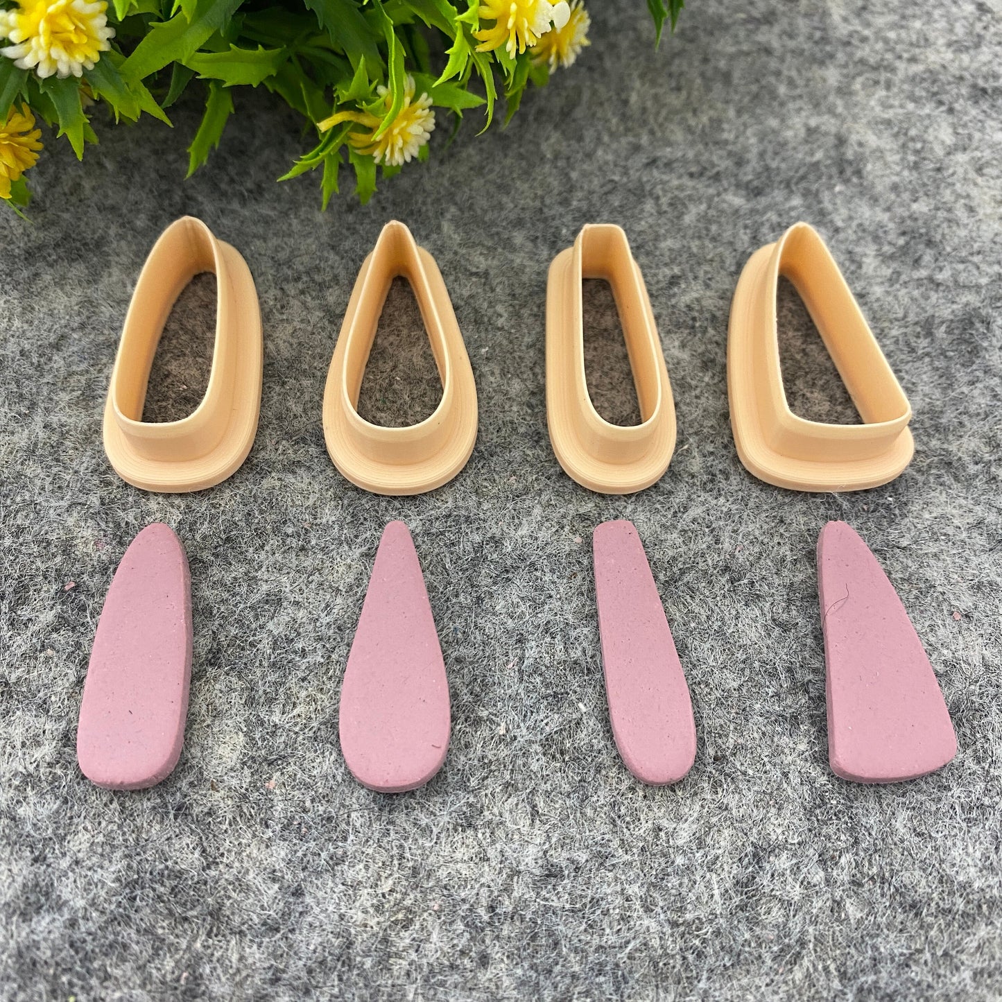 Organic Dangle clay cutter, earring polymer clay cutter, Triangle shape, dangle jewellery cutter, Organic cutter Polymer clay tools #663